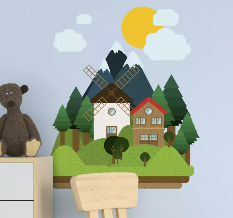 Nálepka s prírodou očarujúca rustikálna scéna - Tenstickers