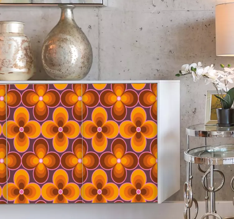 Nálepky na nábytok retro kvetinový motív - Tenstickers