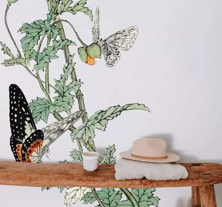Rastlinná nálepka záhrada farebných motýľov - Tenstickers
