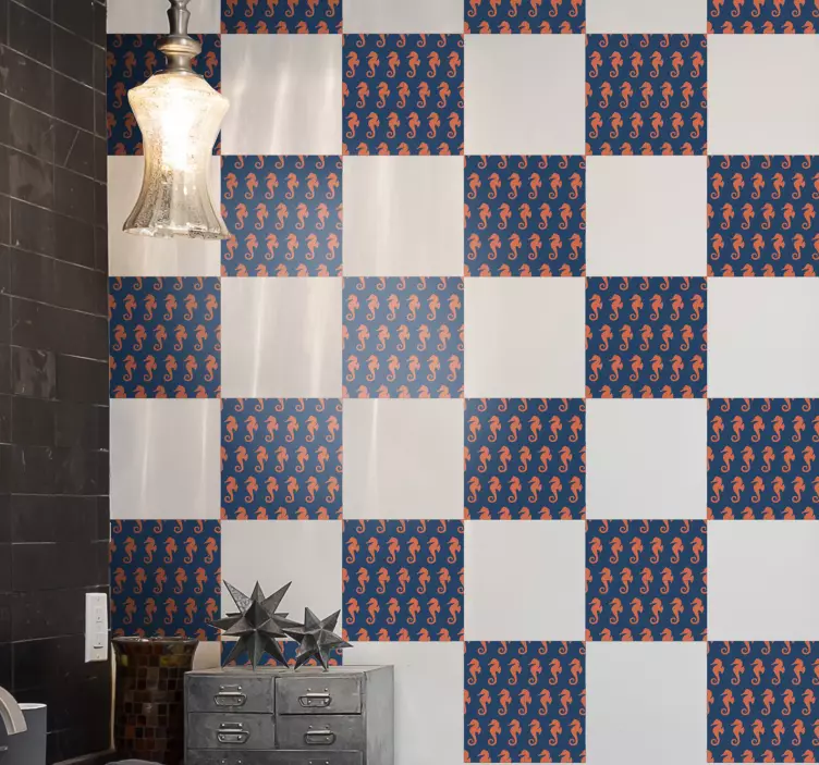 Nálepka s rybou v dizajne vzoru koníka morského - Tenstickers