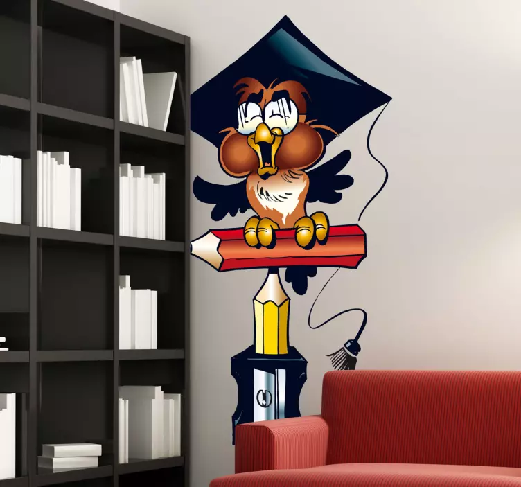 Nálepka s učiteľkou sovy pre deti - Tenstickers