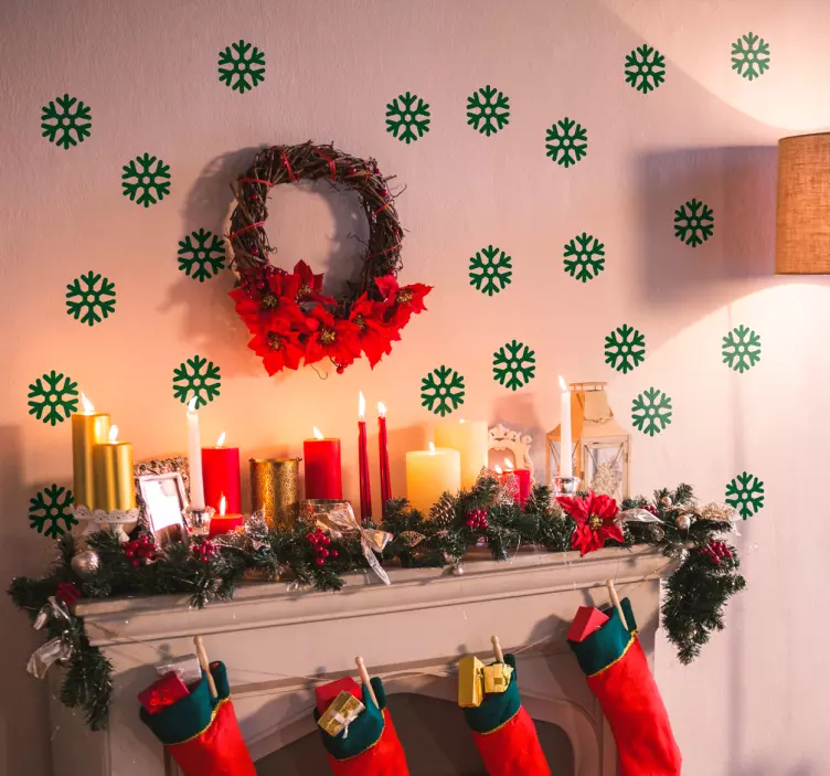 Vianočné snehové vločky na stenu - Tenstickers