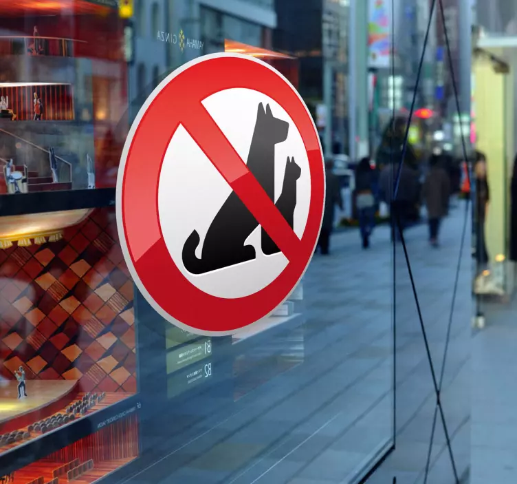 Nálepka s výstražnou značkou bez domácich miláčikov - Tenstickers