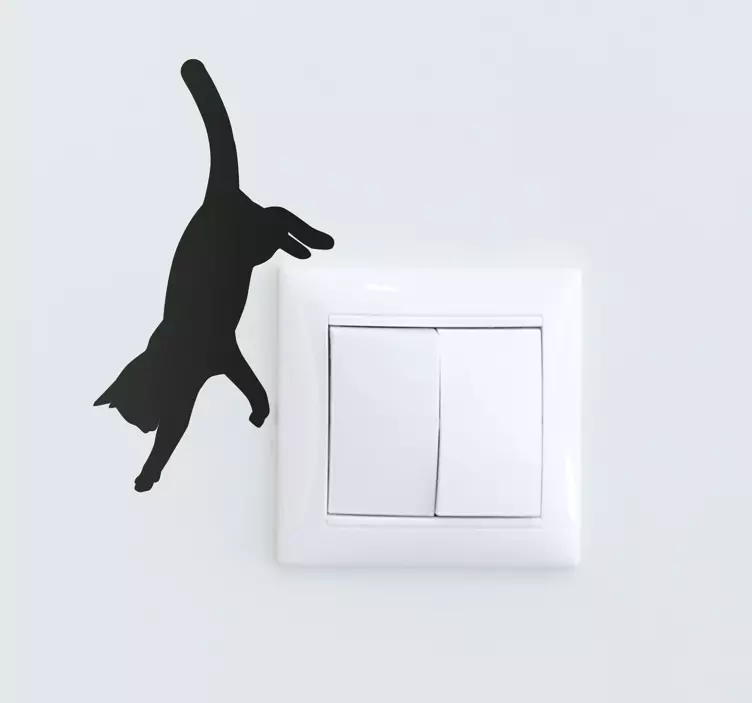 Nálepka s mačkou, ktorá sa chystá skočiť - Tenstickers