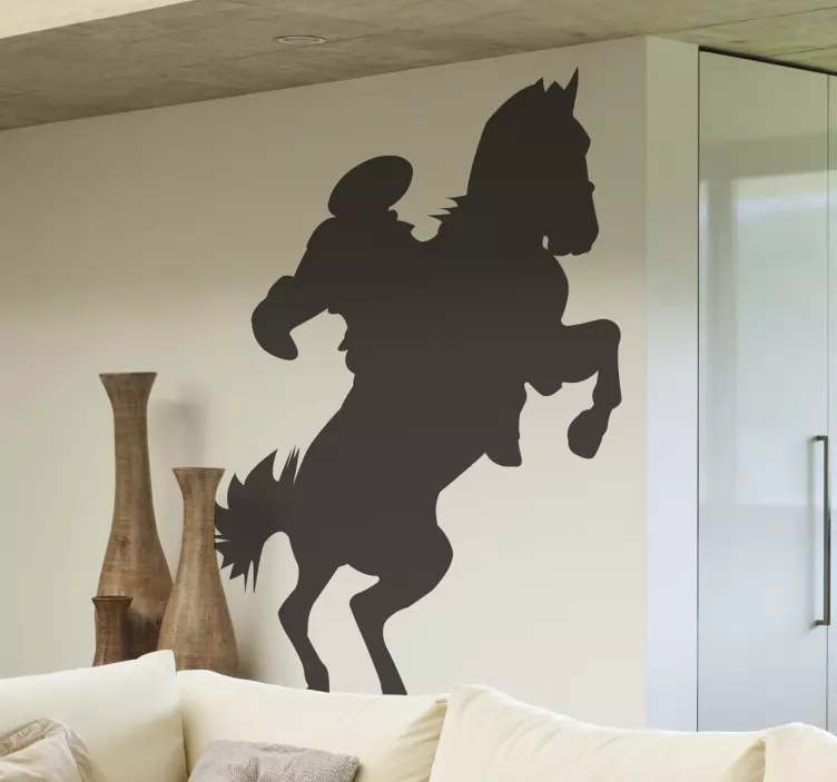 Nálepka so siluetou jazdca na koni - Tenstickers
