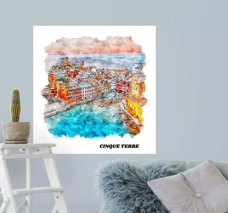 Nálepka talianske pobrežie krajiny cinque terre - Tenstickers