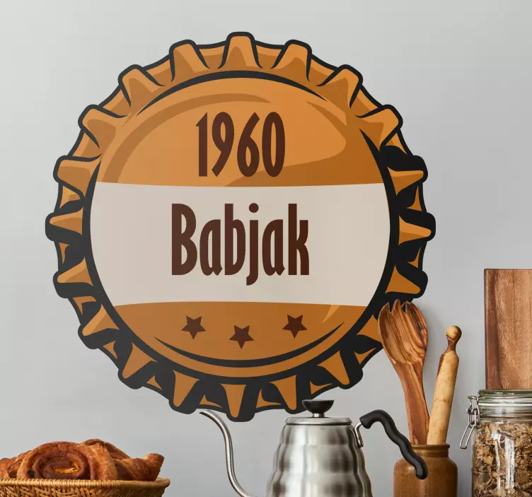 Nálepka veko fľaše s menom - Tenstickers