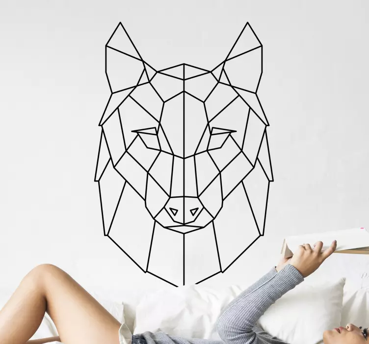 Vlčia hlava elegantná silueta divoké zviera obtisky - Tenstickers