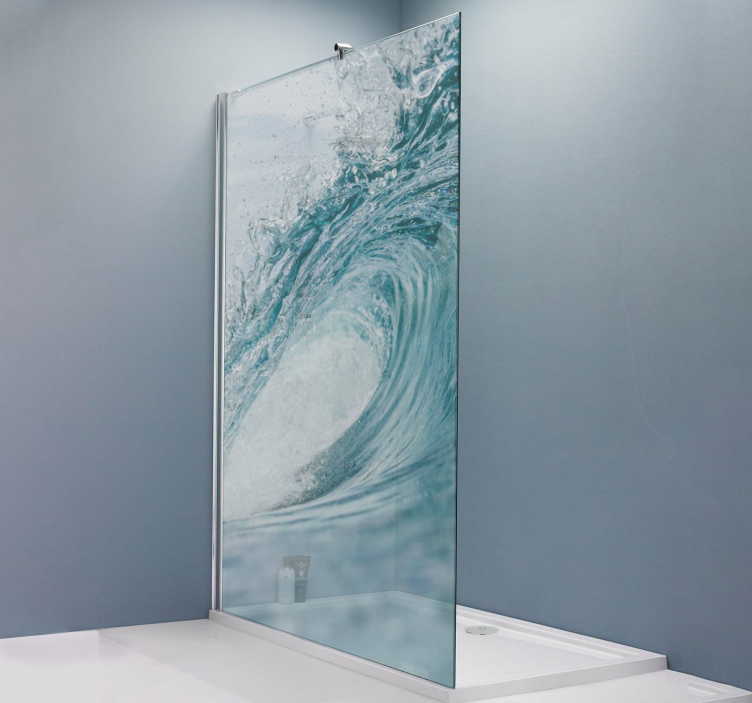 Obrázok vo vnútri vlny na obtisku morskej sprchy - Tenstickers