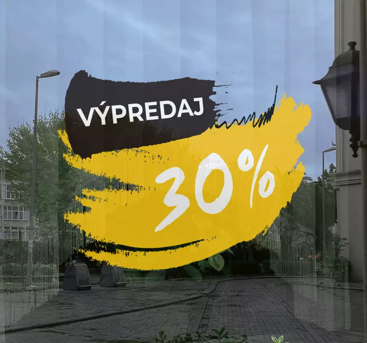 Nálepka výpredaj čierna a žltá - Tenstickers