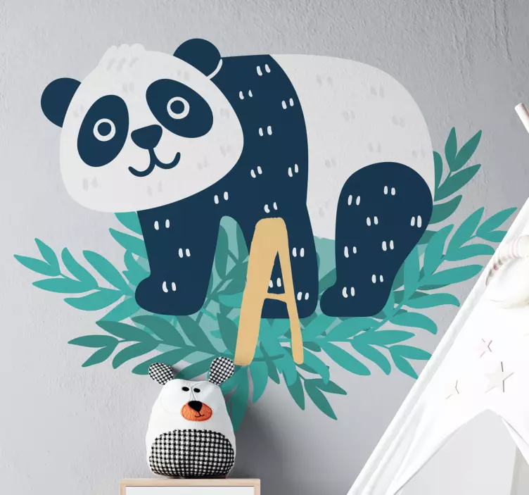 Nálepku panda lezecká na listovej báze - Tenstickers