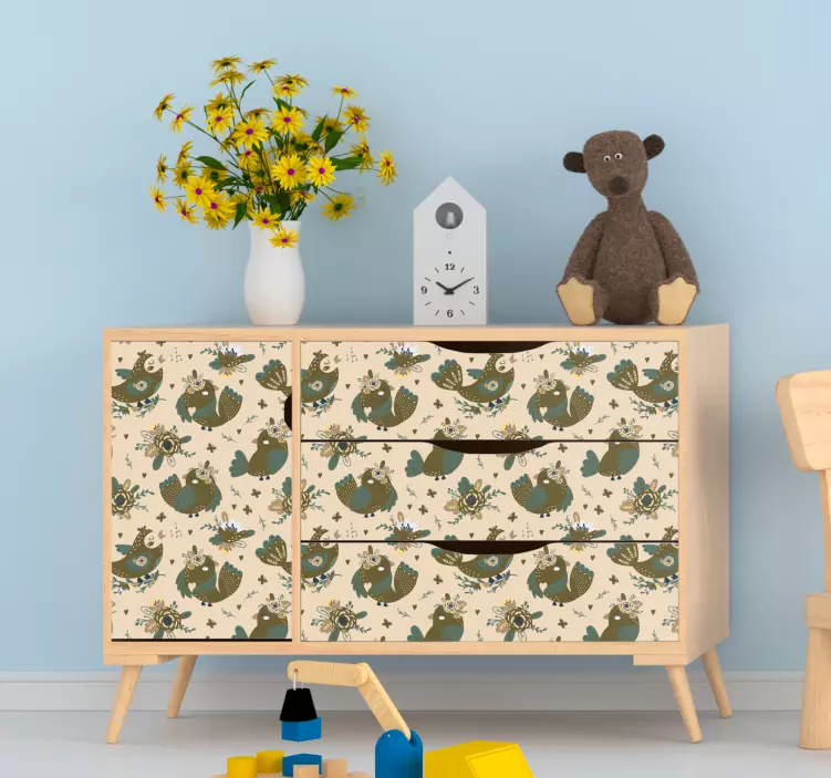 Nálepku rozmarný vzor vtákov - Tenstickers