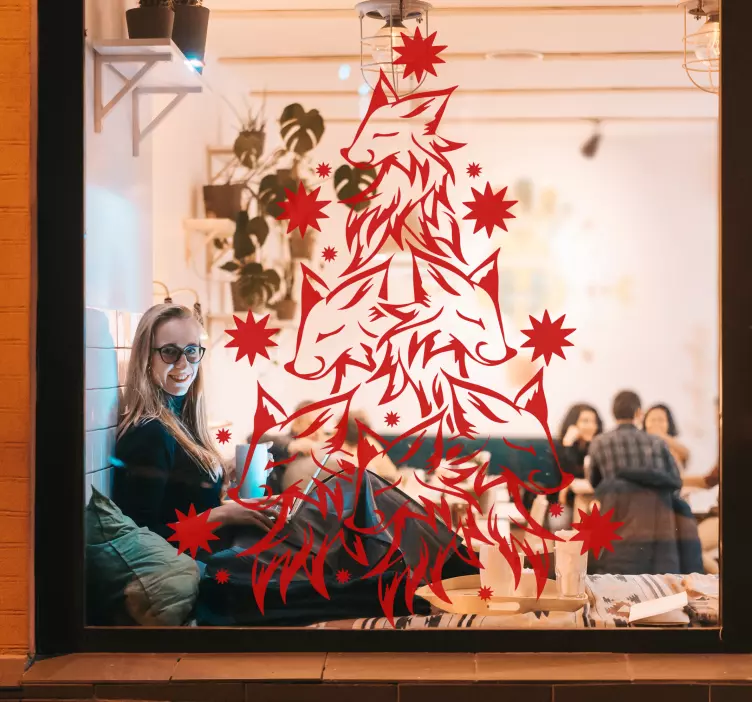 Nálepku vianočný dizajn líšok - Tenstickers