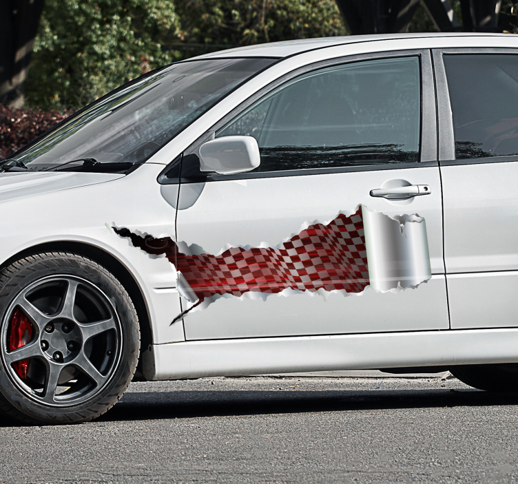 nalepka na auto pretekanie roztrhaného plechu - Tenstickers