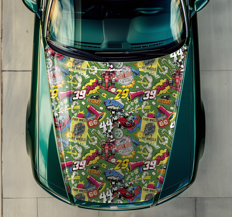 nalepka na auto viacfarebné pre kapucňu - Tenstickers