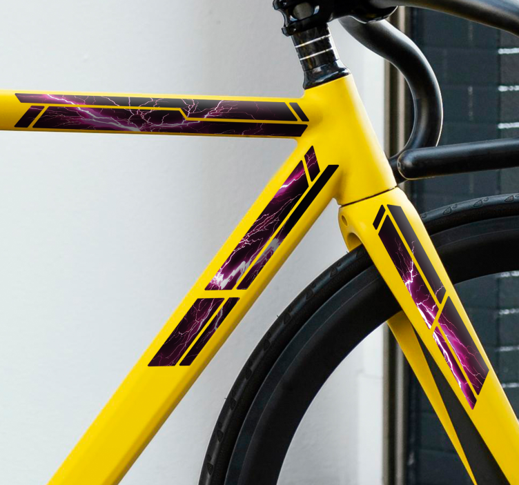 nalepky na bicykel ružový blesk - Tenstickers