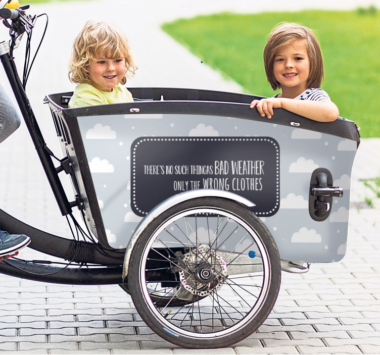 Nalepky na bicykel zlé počasie nesprávne oblečenie - Tenstickers
