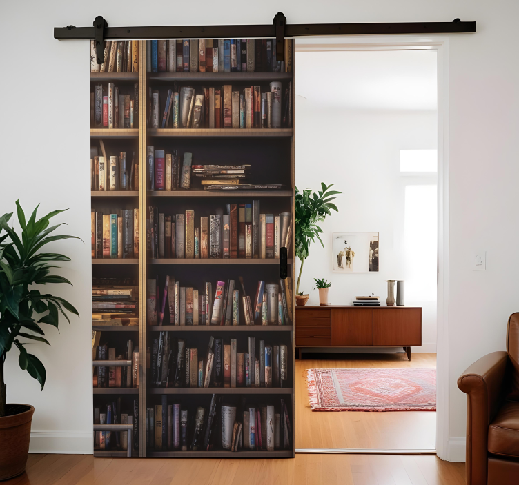 nálepky na dvere knihovní regály zblízka - Tenstickers