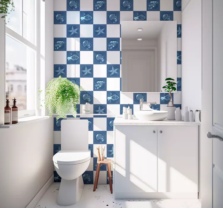 nalepky na obkladačky kresby morského života - Tenstickers