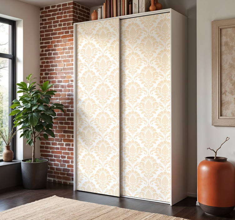 Nálepky na nábytok béžový damaškový vzor - Tenstickers