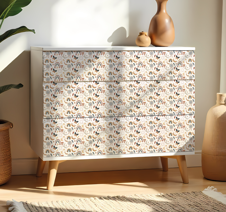 Nálepky na nábytok boho farebné dúhy - Tenstickers