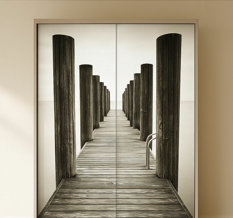 Nálepky na nábytok drevená terasa - Tenstickers