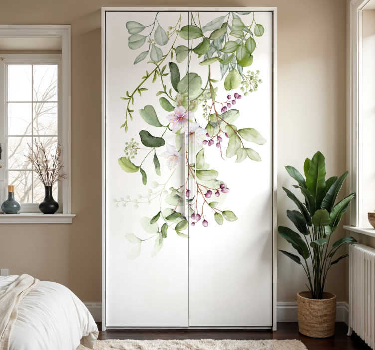 Nálepky na nábytok kvety a listy - Tenstickers