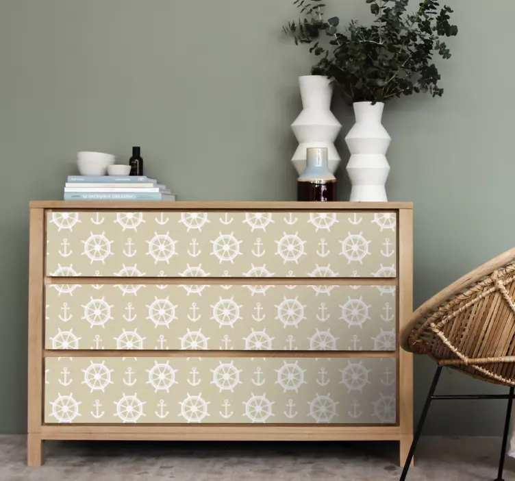 Nálepky na nábytok námorný kolesový koncept - Tenstickers