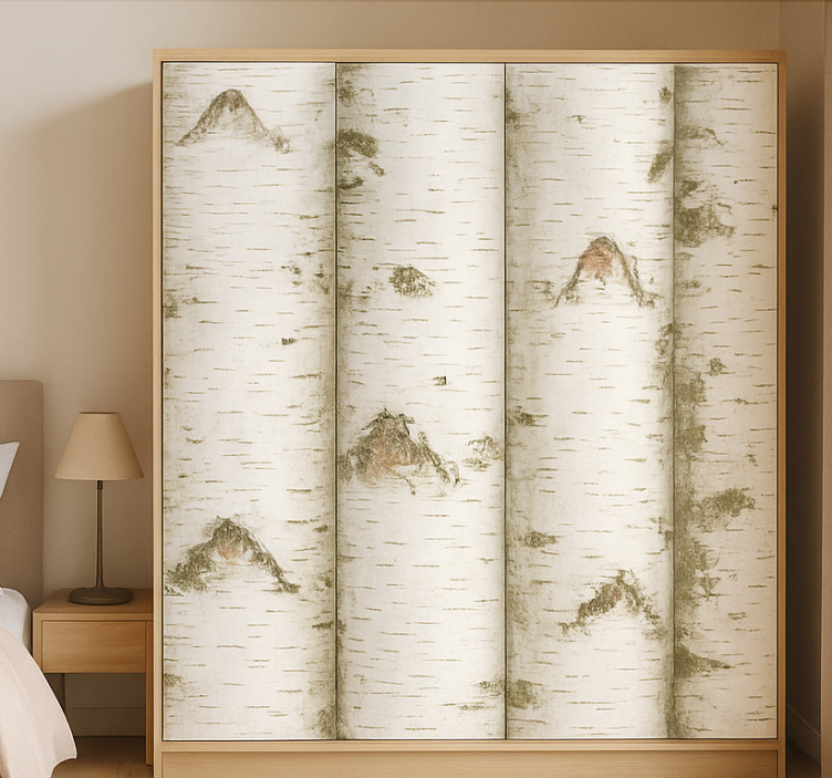 Nálepky na nábytok návrhy bielych stromov - Tenstickers