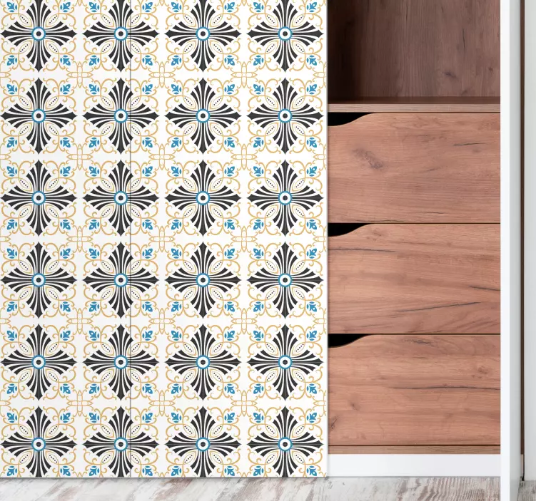 Nálepky na nábytok retro botanické dlaždice - Tenstickers