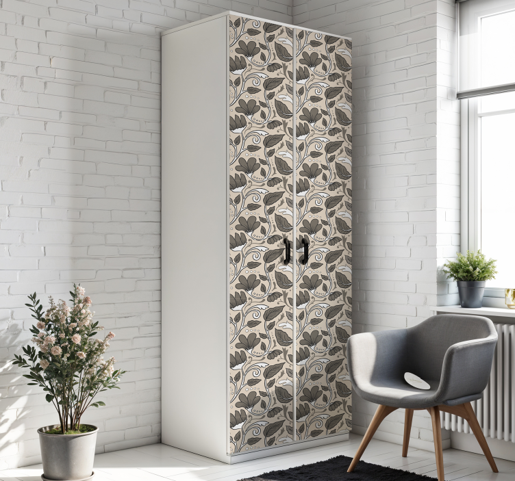 Nálepky na nábytok ročník kvetinový - Tenstickers