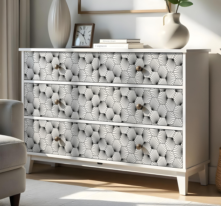 nálepky na nábytok šesťhranný vzor s čiarami - Tenstickers