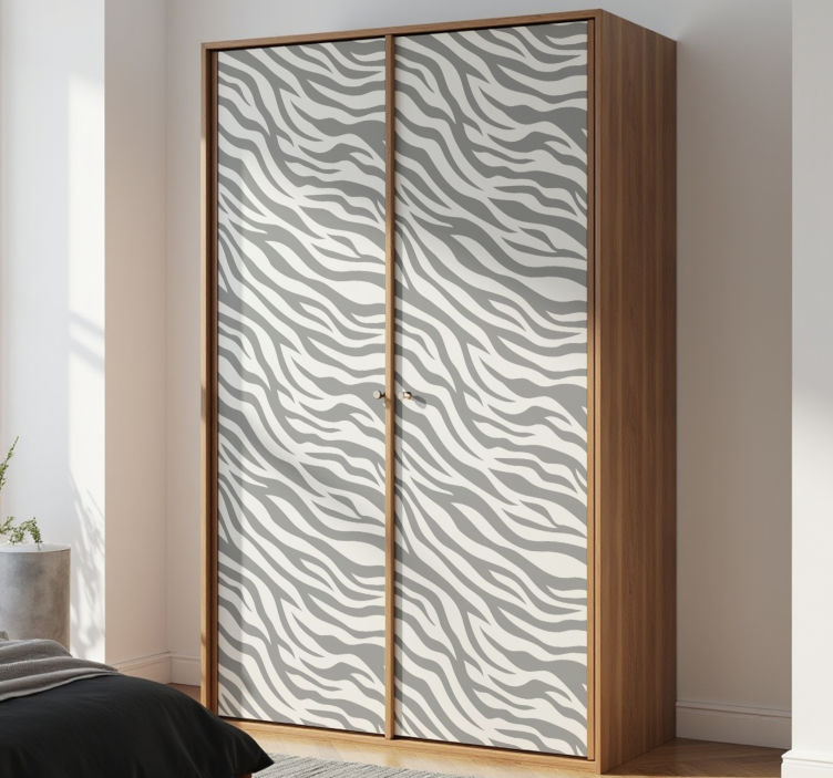 Nálepky na nábytok sivá zebra - Tenstickers