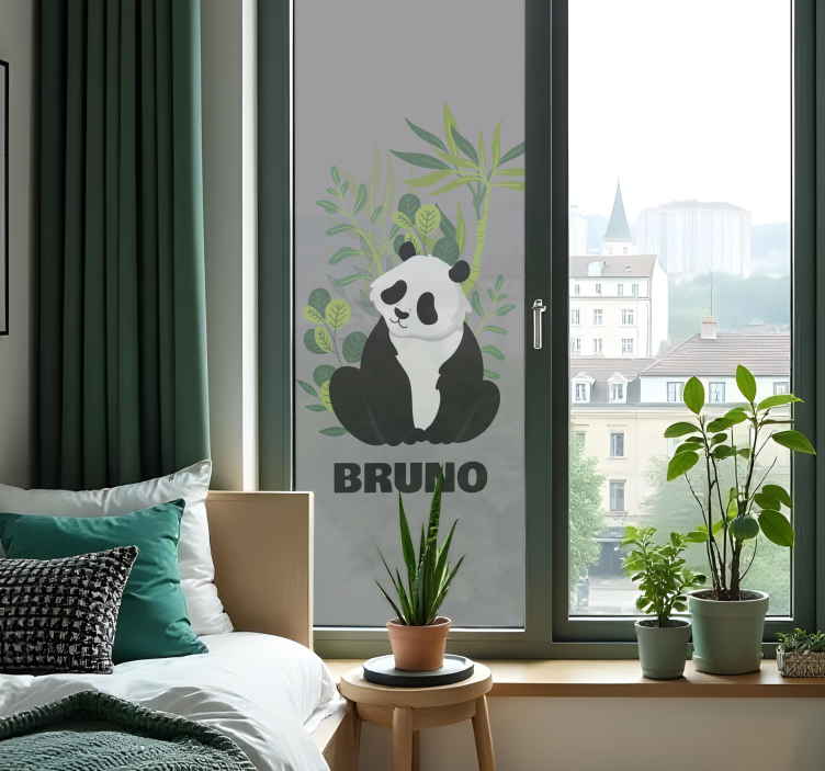 Nálepka na okno personalizovaná panda - Tenstickers