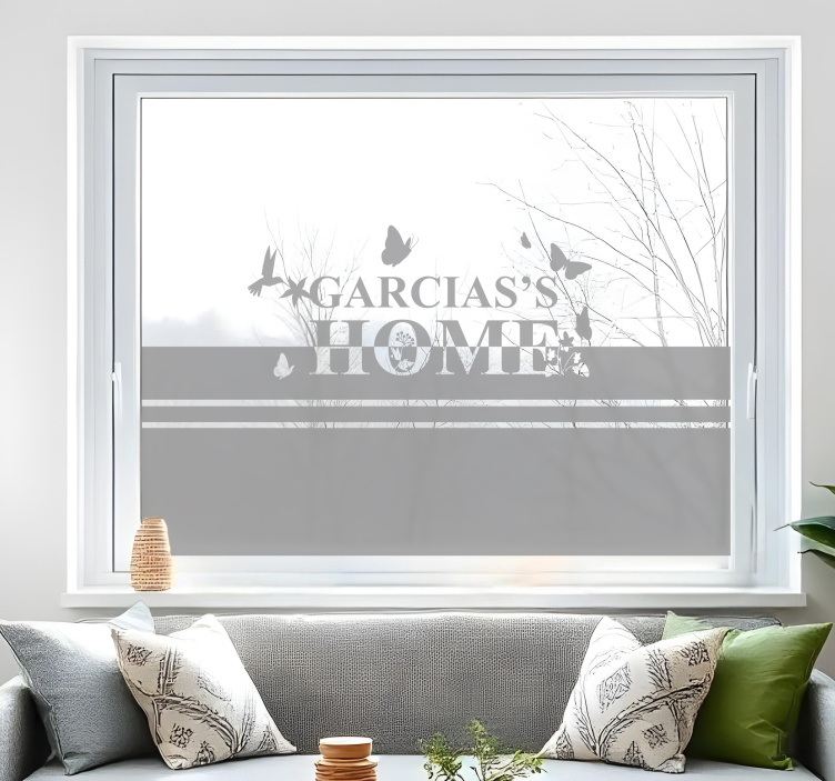 Nálepka na okno text s rastlinami - Tenstickers