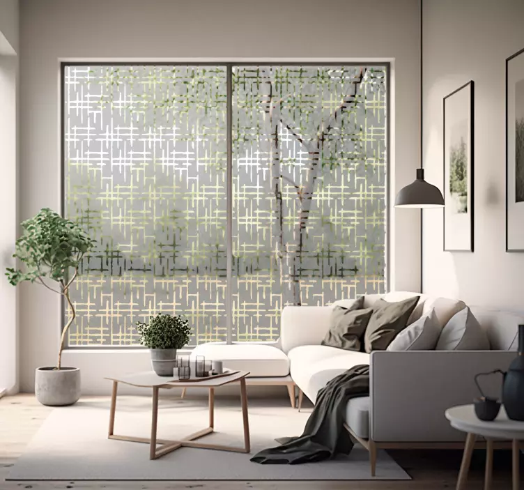 nálepka na okno translúcido líneas cruzadas - Tenstickers