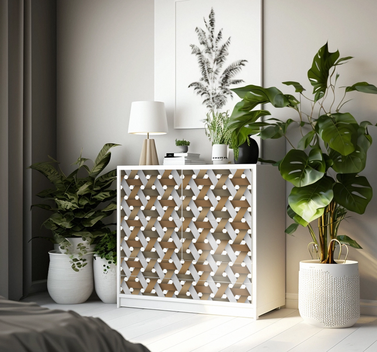 Nálepka na nábytok scandinavské biele drevo - Tenstickers