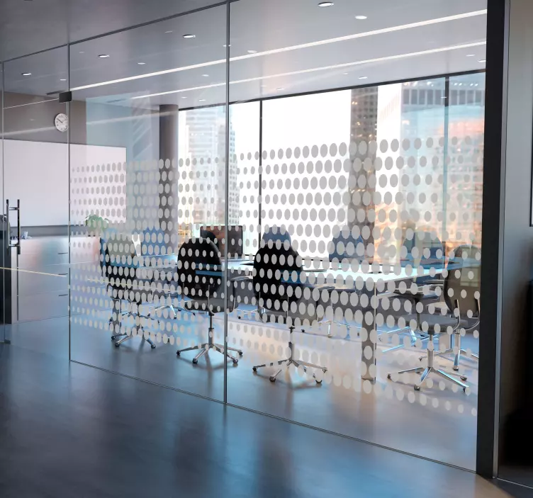 Nálepka na sklo kruhy topos pre kanceláriu - Tenstickers