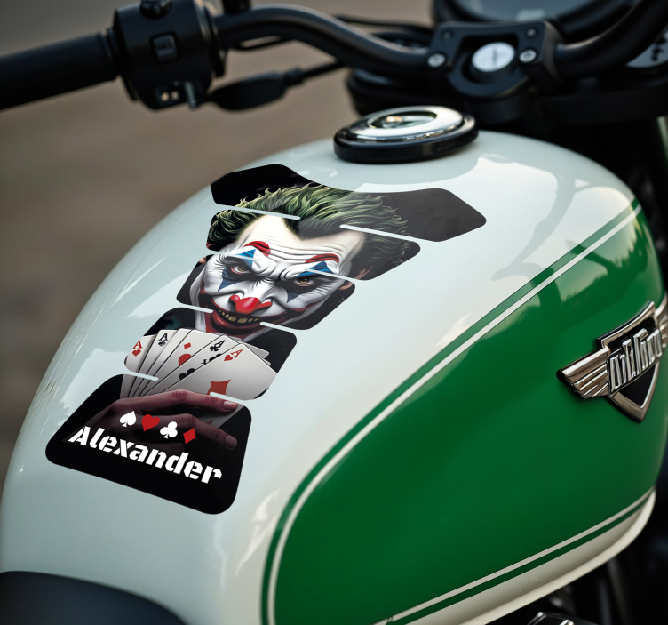 Nálepka na motorku darebák s pokrovými kartami - Tenstickers