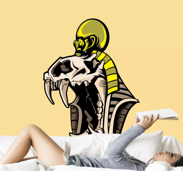 nalepky na stenu zvierata dizajn lebky kobry - Tenstickers