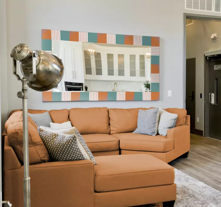 nalepky na stenu zvierata farebný geometrický rám - Tenstickers