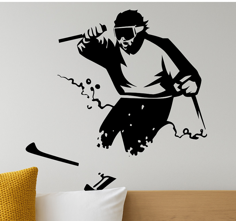 Nálepka extrémneho športu freerider hlboko v snehu - Tenstickers