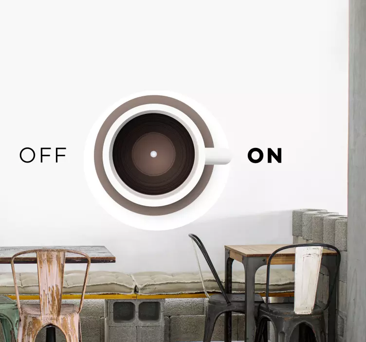 nalepky na stenu zvierata koncept šálky kávy - Tenstickers