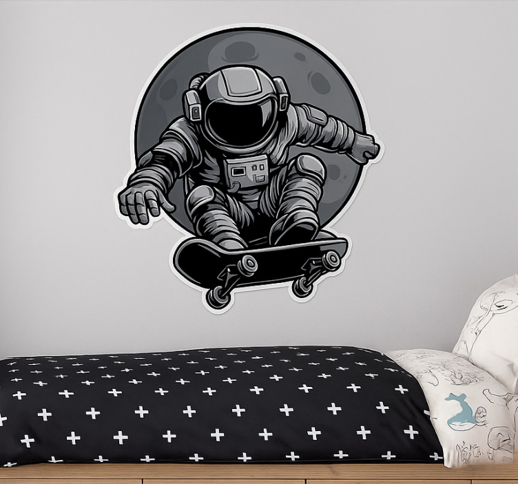 nalepky na stenu zvierata astronaut korčuliar - Tenstickers