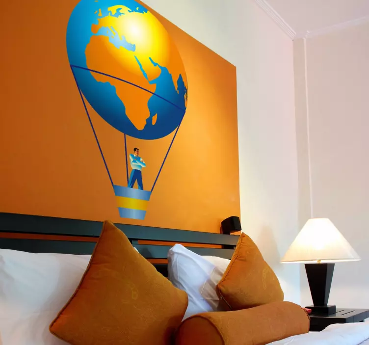 nalepky na stenu zvierata let teplovzdušným balónom - Tenstickers