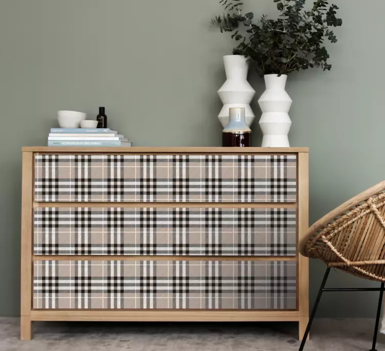 Nálepky na nábytok prekrytie s kockovaným vzorom - Tenstickers