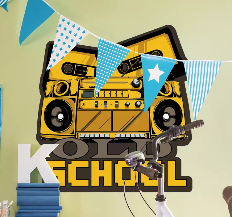 nalepky na stenu zvierata retro zvukový systém - Tenstickers