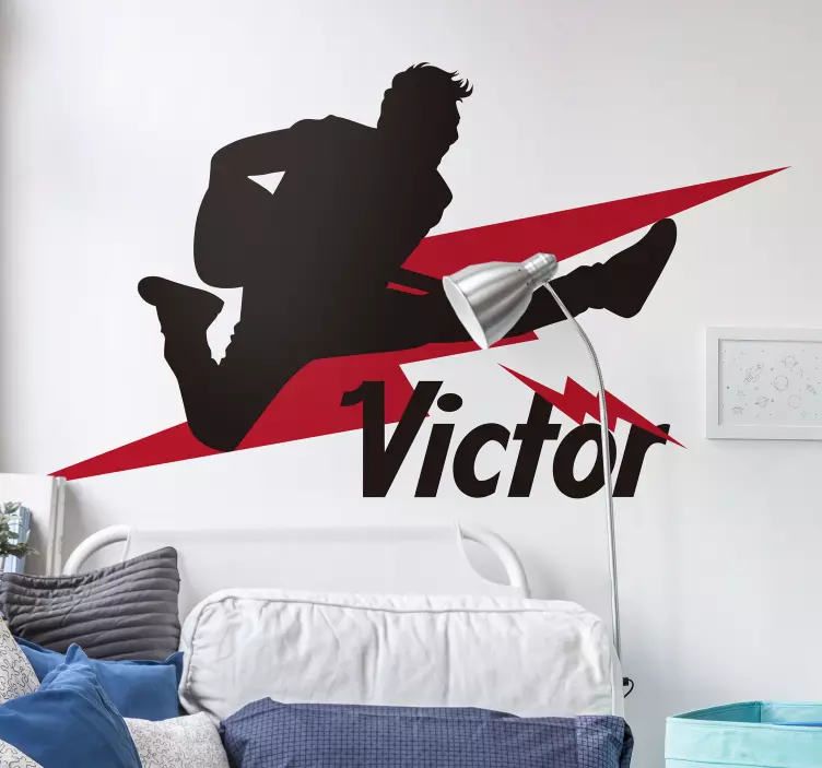 nalepky na stenu zvierata skákajúci hudobník silueta - Tenstickers