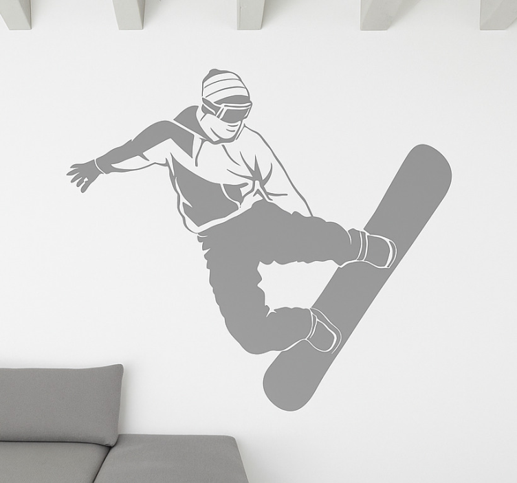 Nálepka extrémneho športu snowboardista nemý chyt - Tenstickers