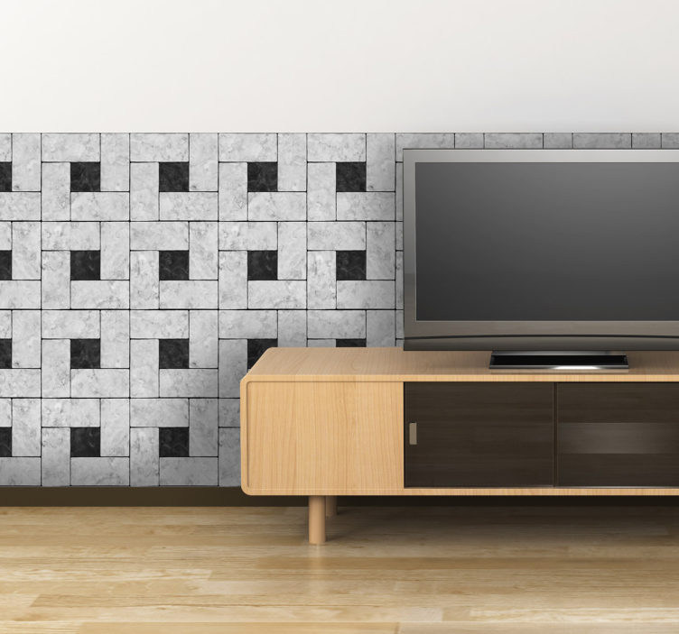 Nálepka na stenu obývačky textúrovaný geometrický vzor - Tenstickers